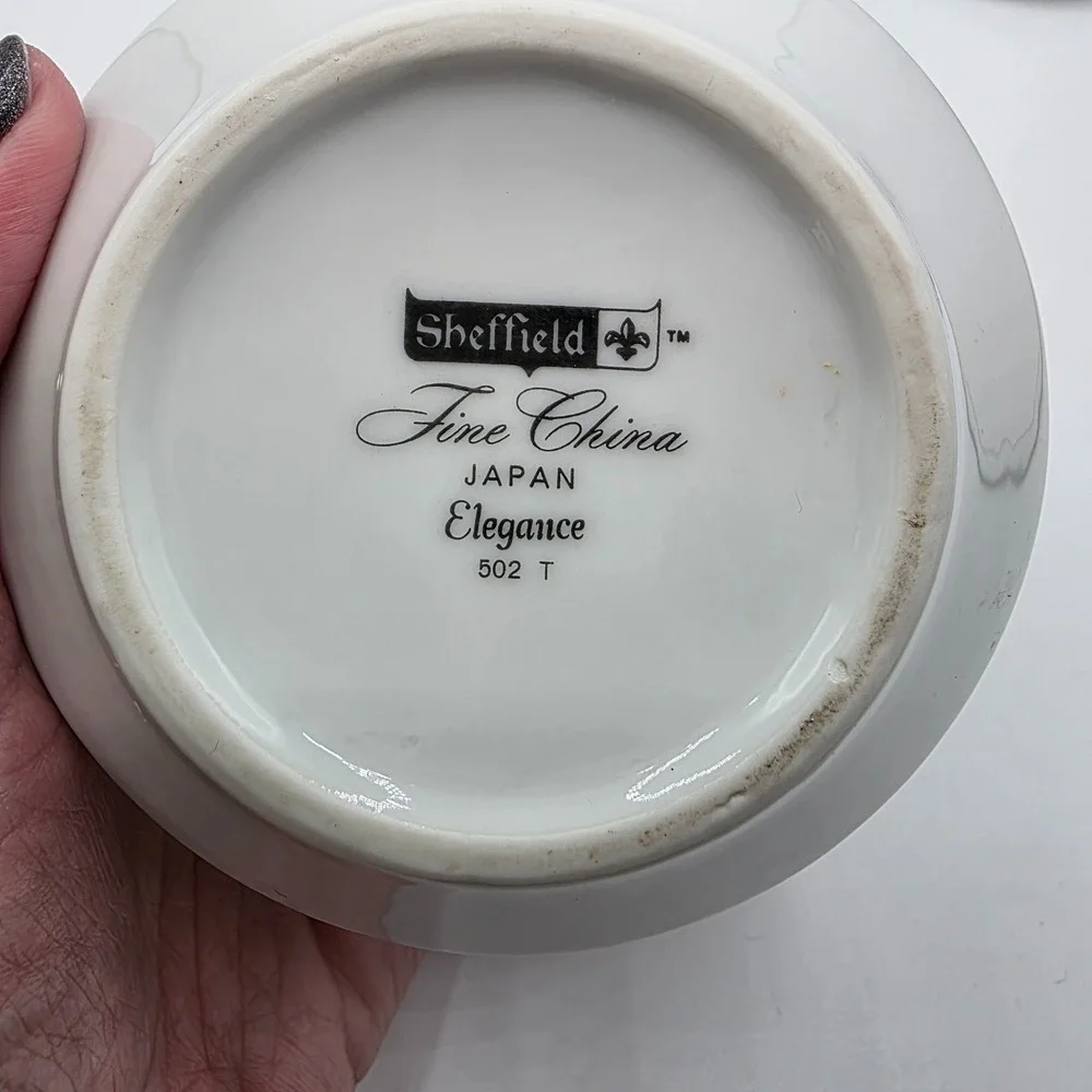 Sheffield Japan White Floral Elegance Porcelain Sugar And Creamer Bowl‎ With Lid
